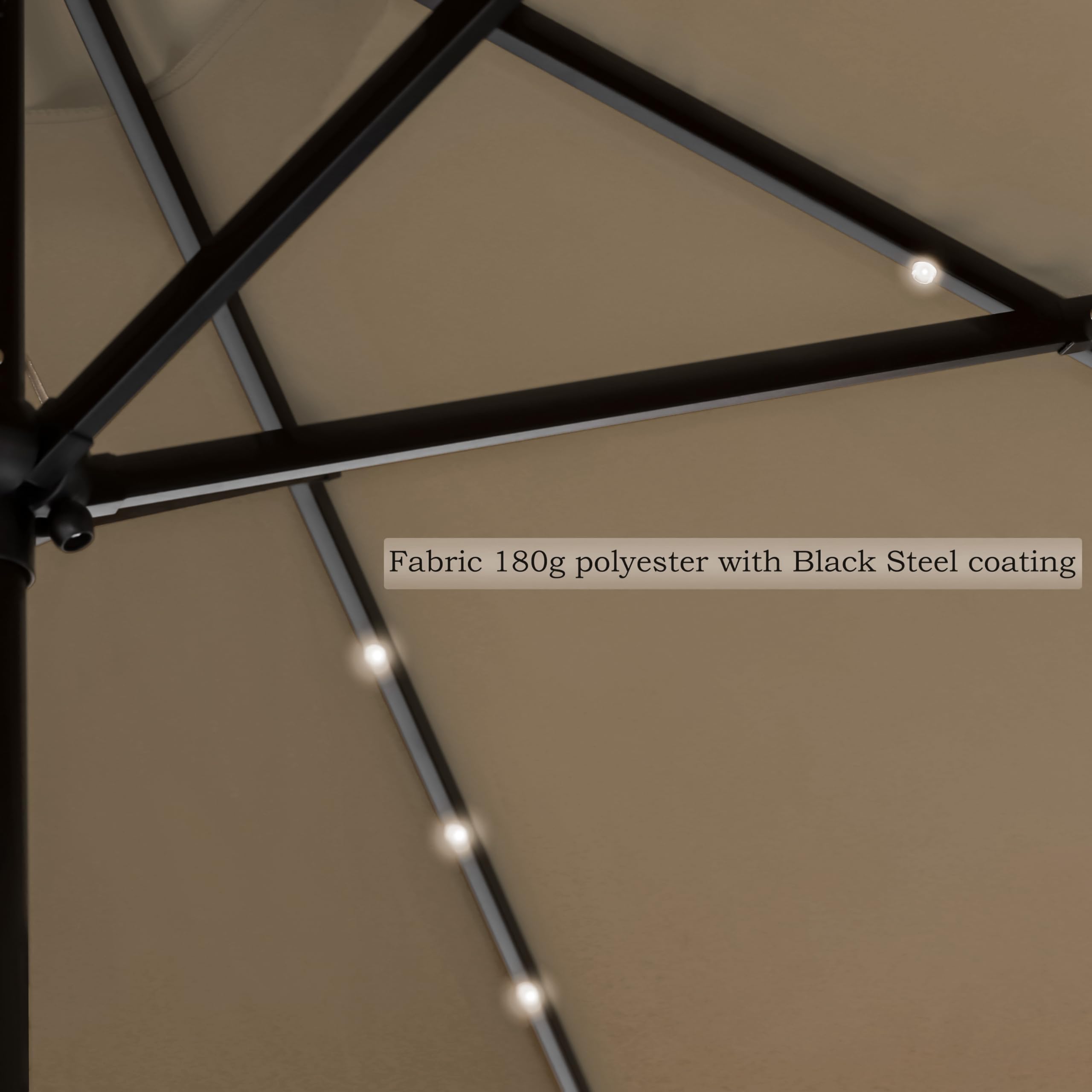 Trademark Innovations pole and crank mechanism detail showing easy operation benefit