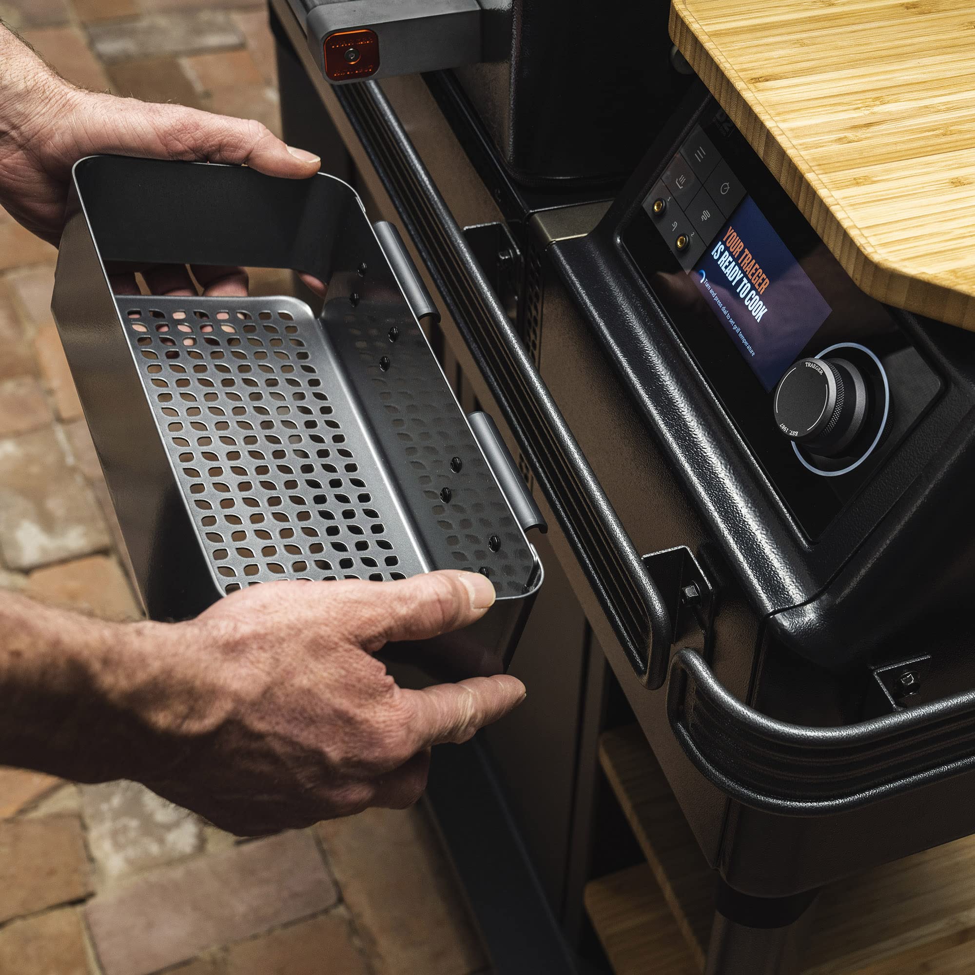 Traeger installed on P.A.L. rail demonstrating quick snap-on convenience