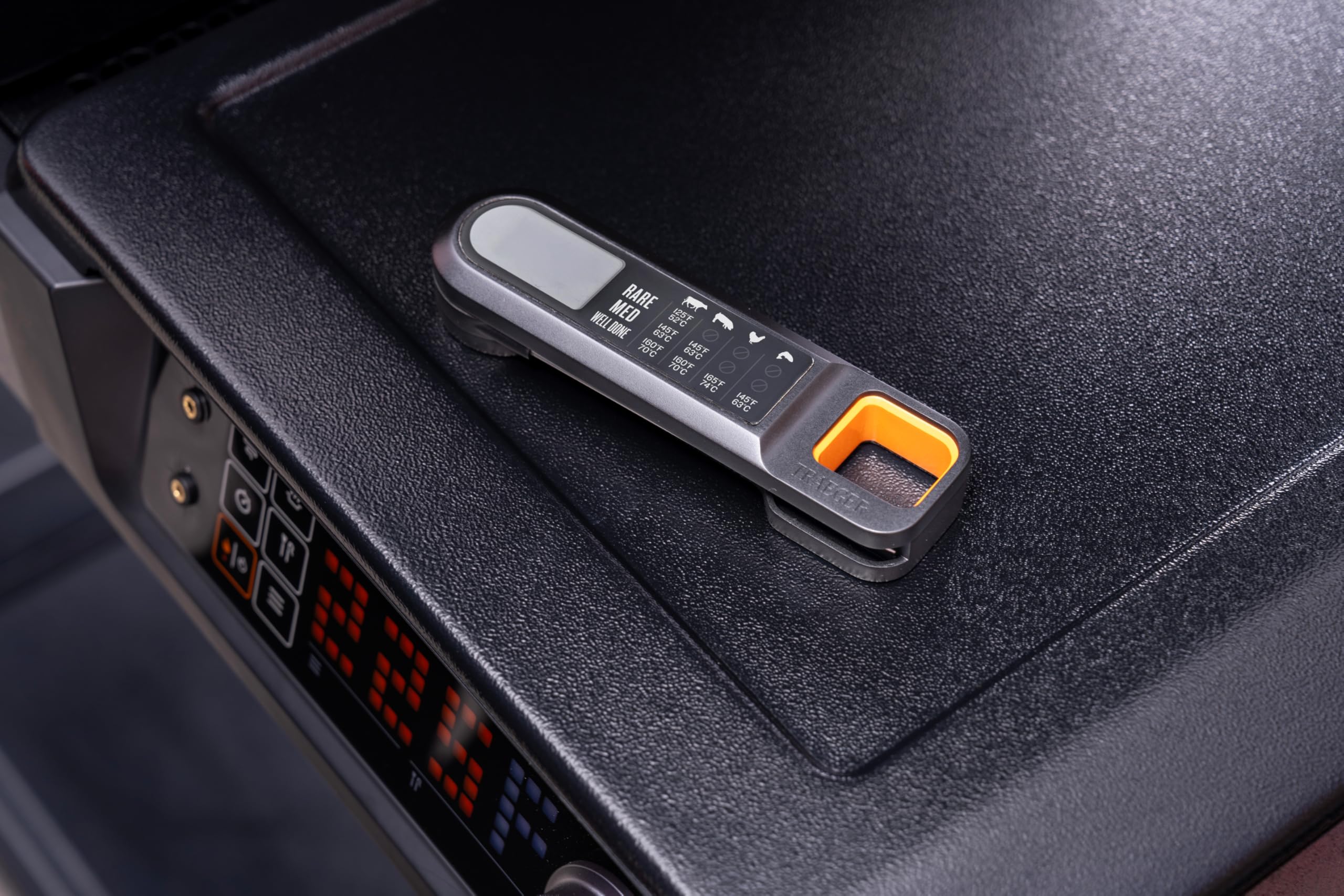 Traeger built-in temperature chart detail providing quick doneness guidance