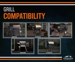 Traeger front shelf in use prepping food with utensils within easy reach