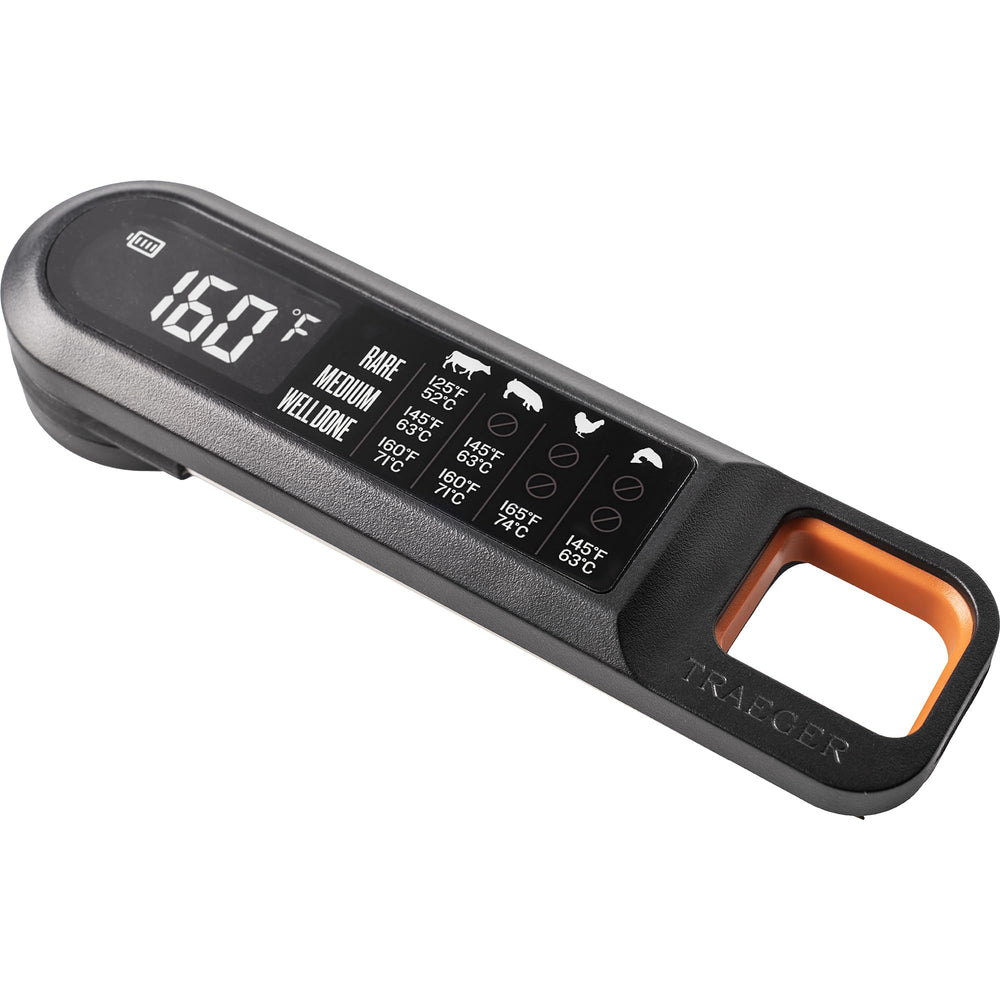 Traeger close-up of large rotating LCD display for easy temperature reading