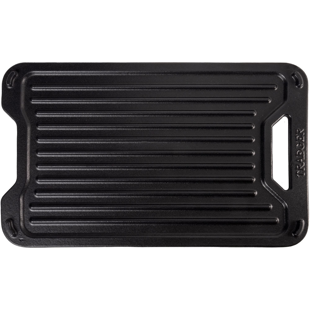 Traeger ModiFIRE griddle flat side cooking eggs and bacon for easy breakfast preparation