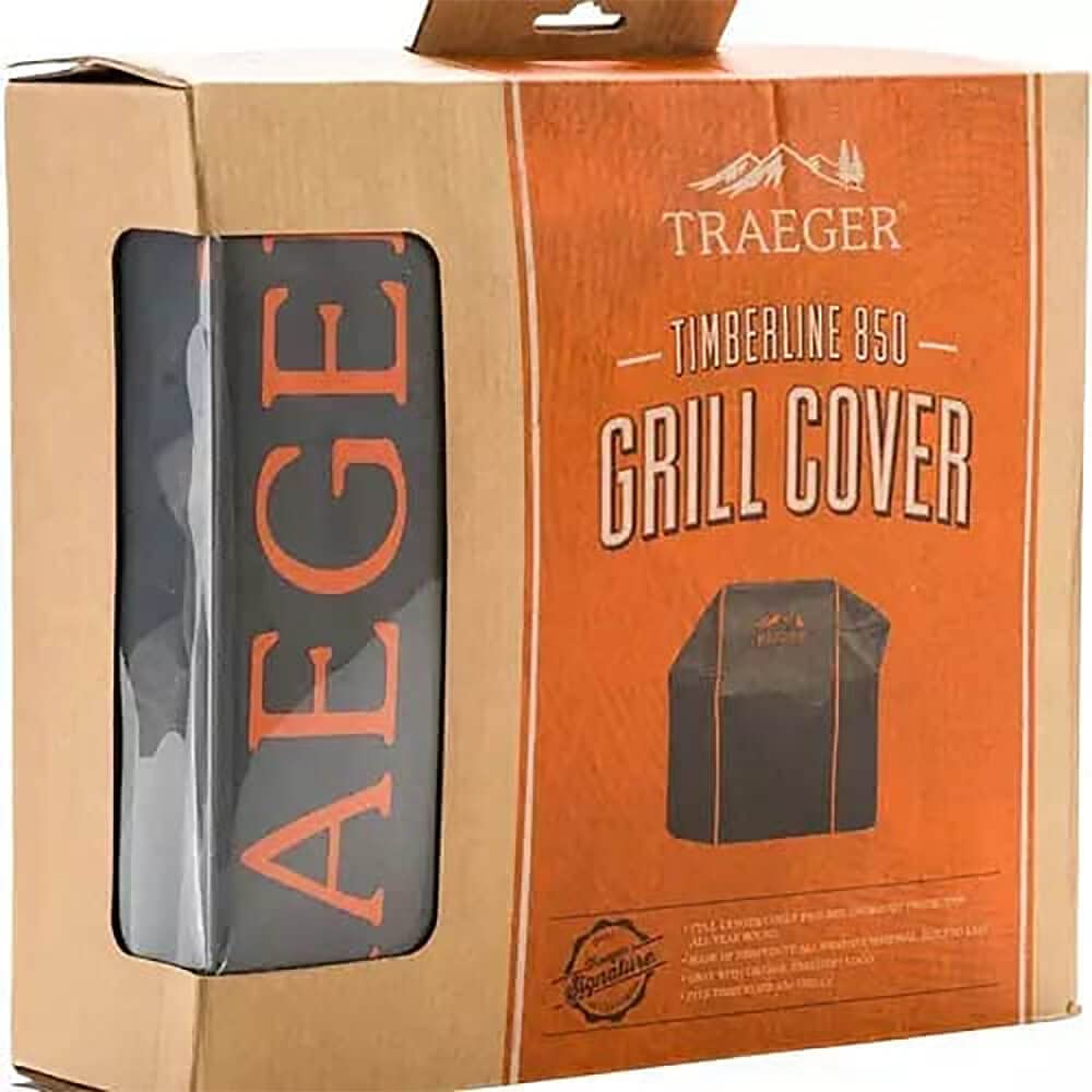 Traeger side zipper detail with hand removing cover for quick access