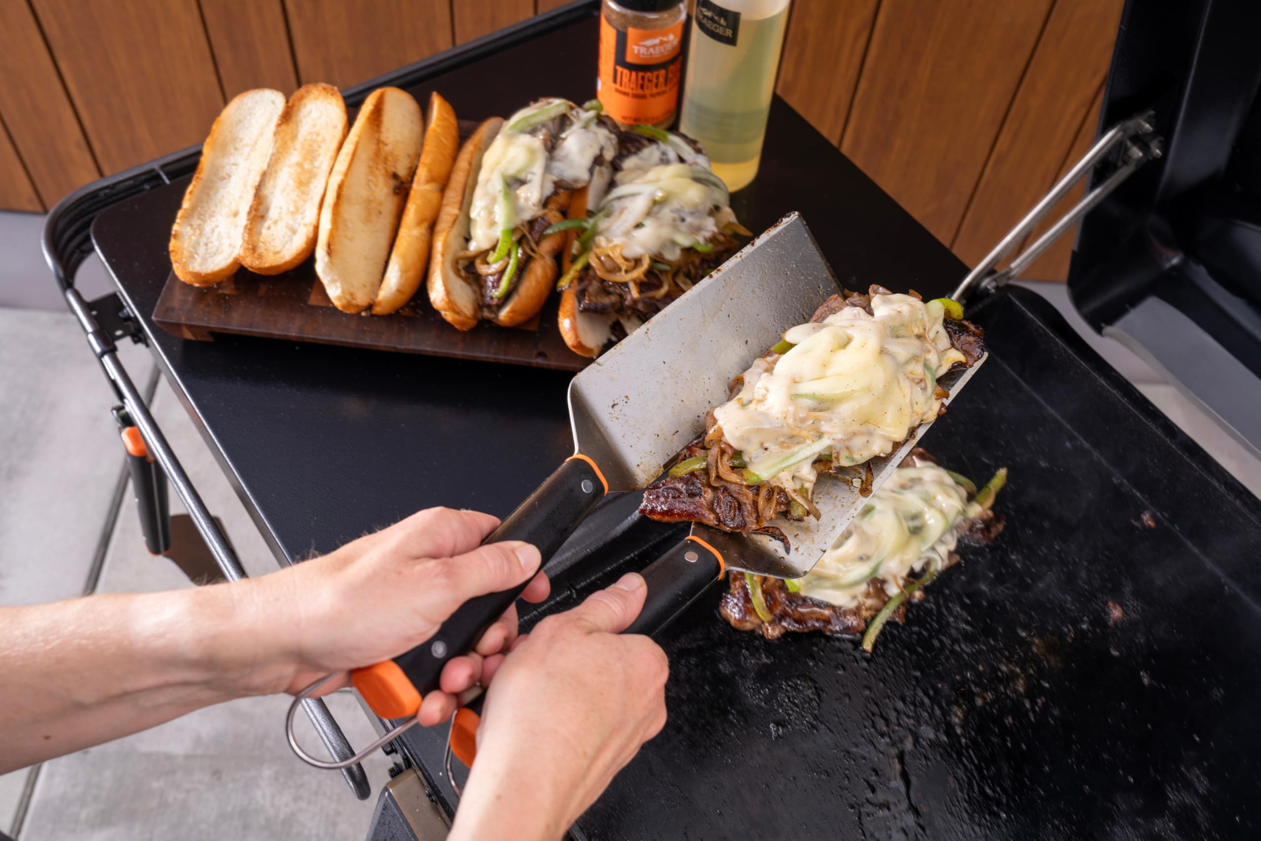 Traeger squeeze bottle filled for precision oiling and sauce control