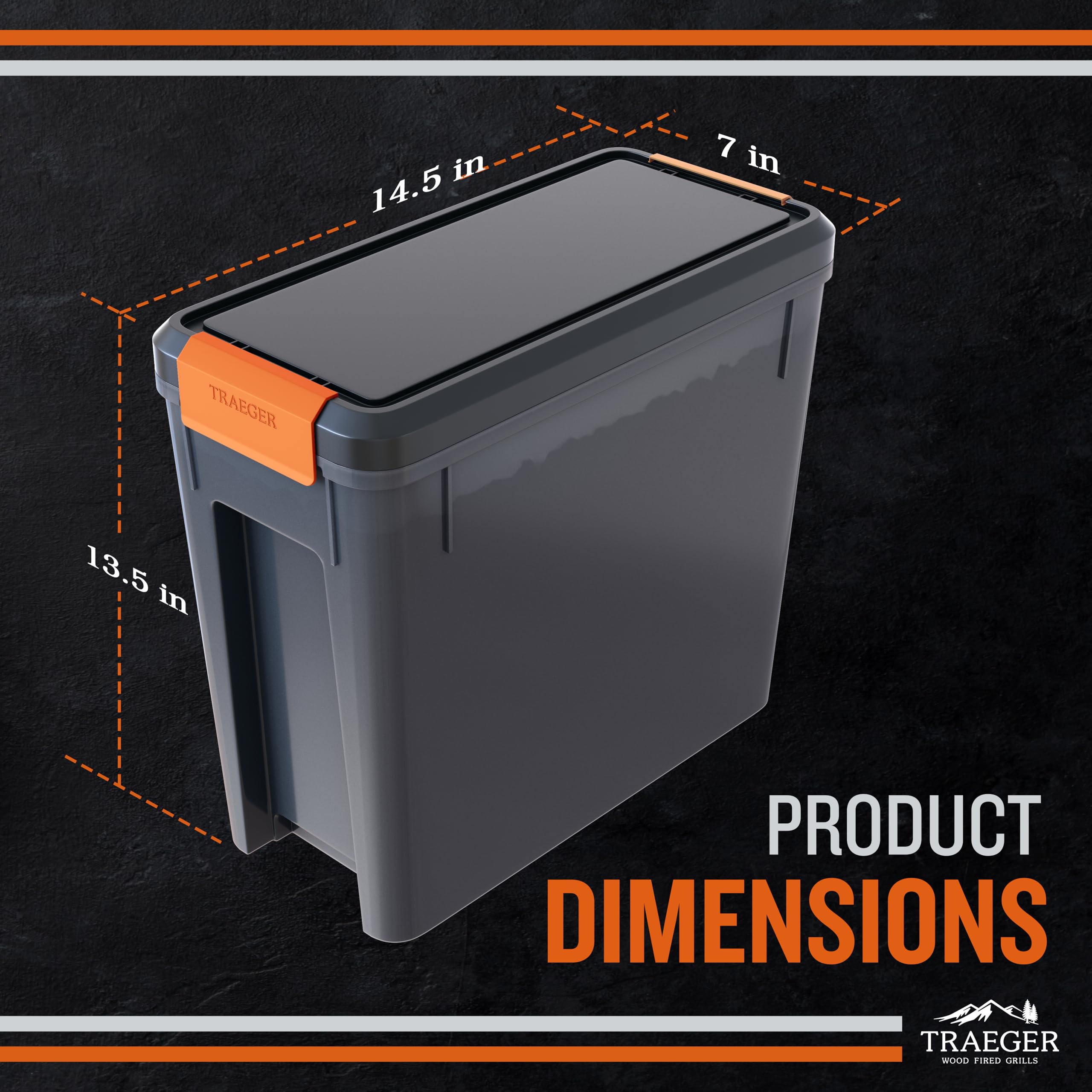 Traeger close-up of locking lid and latch ensuring airtight protection