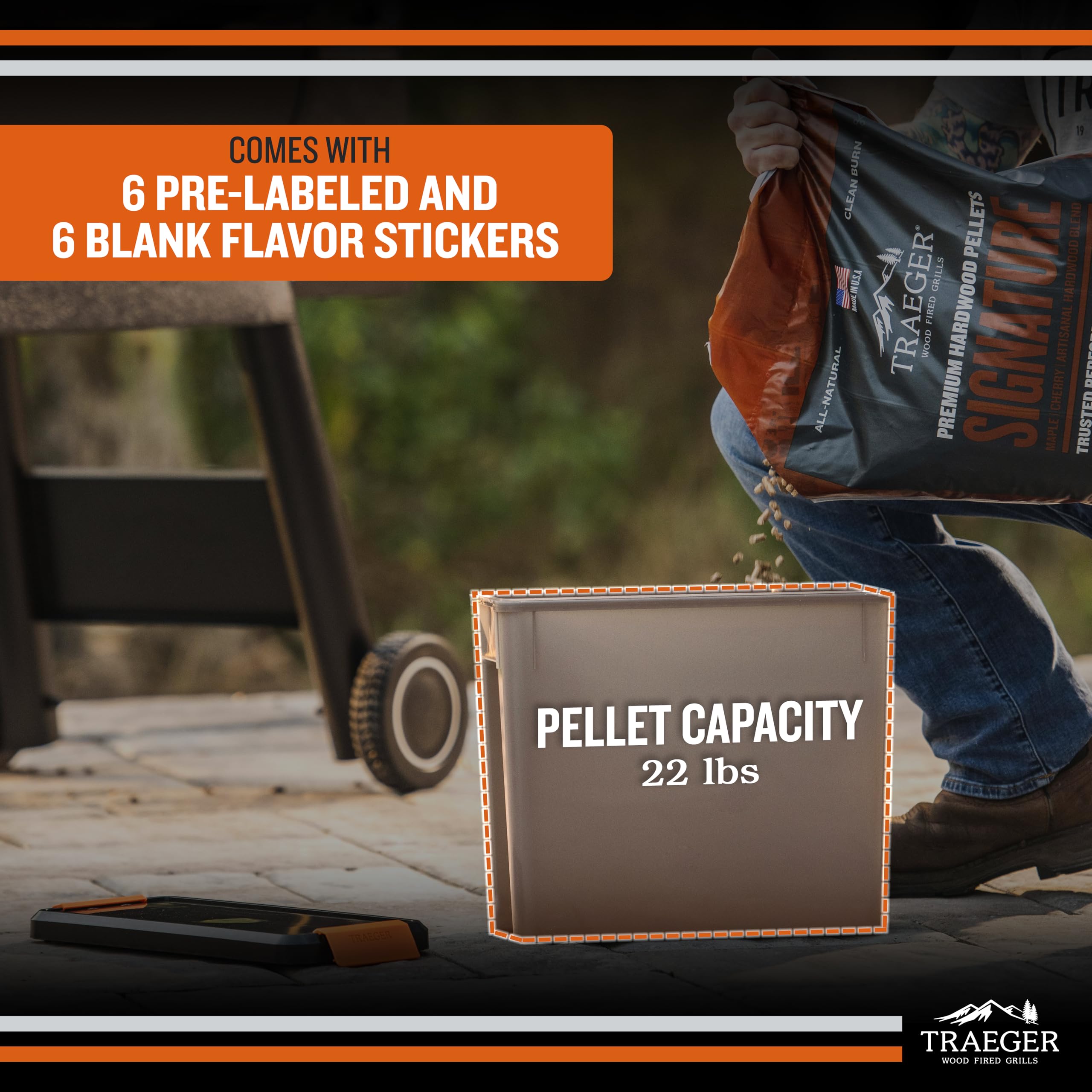 Traeger stacked bins demonstrating space-saving vertical storage benefit