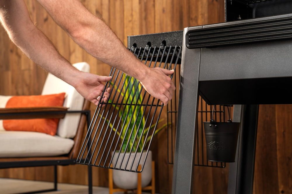 Traeger Westwood interior with brisket smoking to illustrate low-and-slow capability