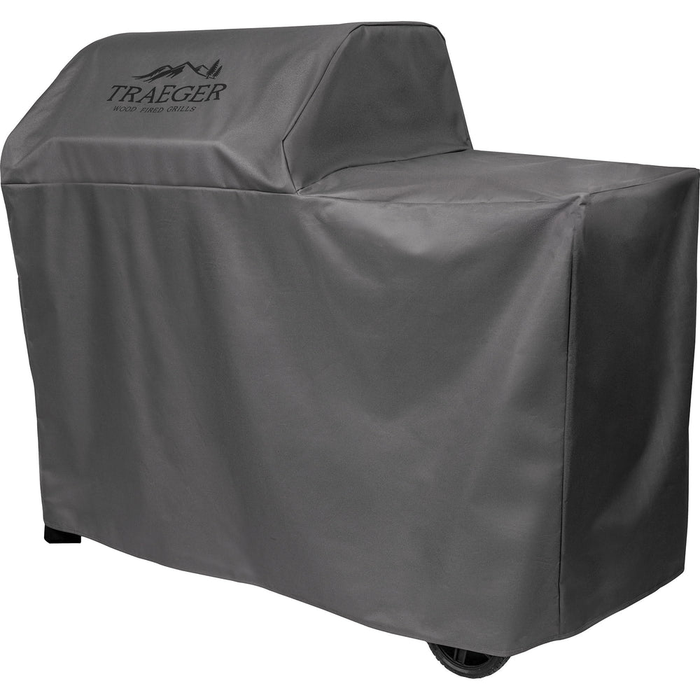 Traeger cover with tools and P.A.L. rails visible showing organized accessory accommodation