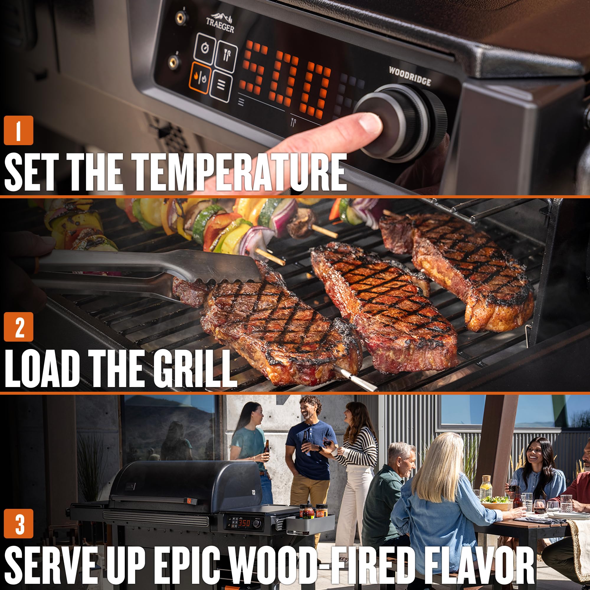 Traeger Woodridge EZ-Clean Grease & Ash Keg shown removed for fast cleanup and maintenance