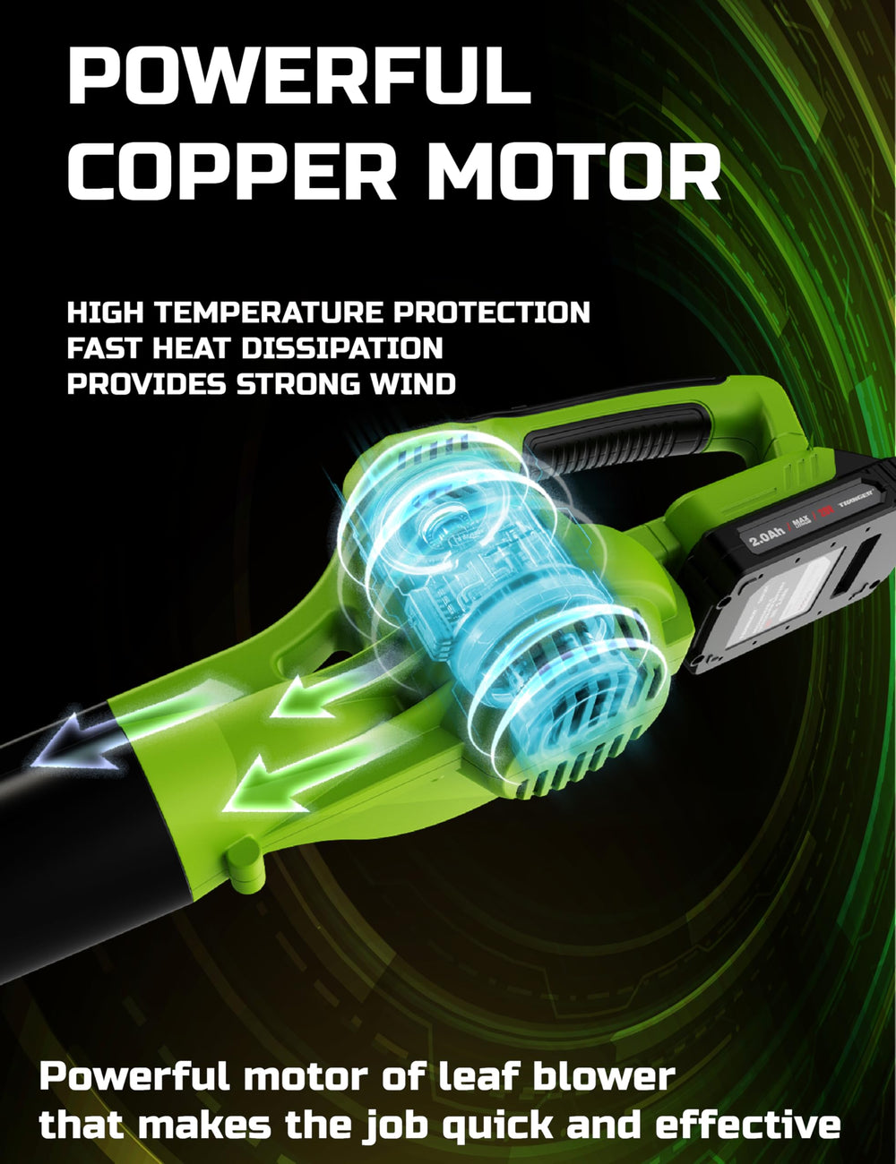 TRANGER ergonomic handle and speed controls for comfortable, precise operation