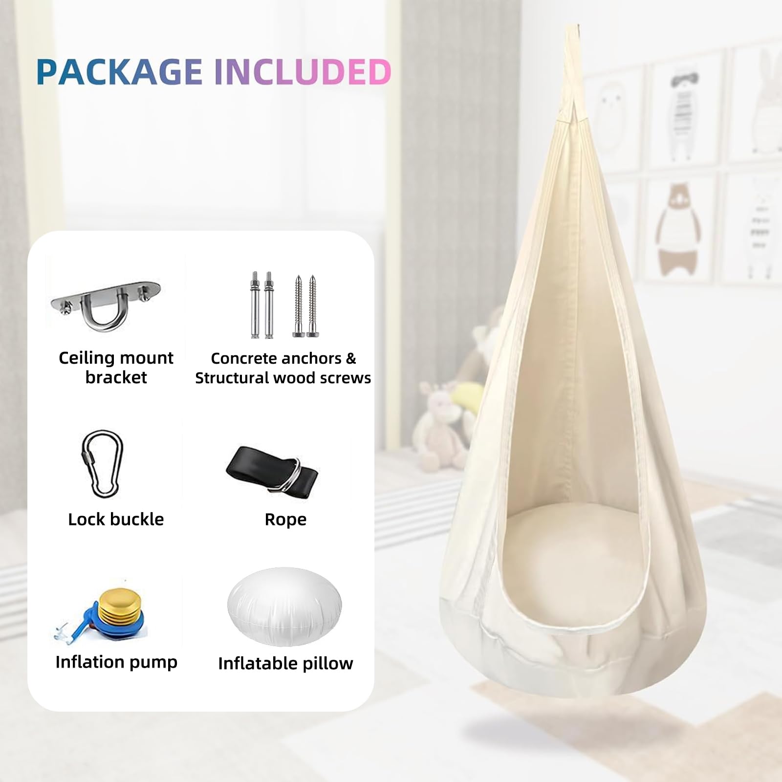 TRAVELBAIC example hanging hardware installation for safe, secure suspension