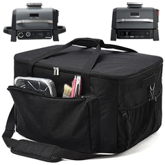 TRAVELIT front view of bag showing fit for Ninja Woodfire grill and secure transport