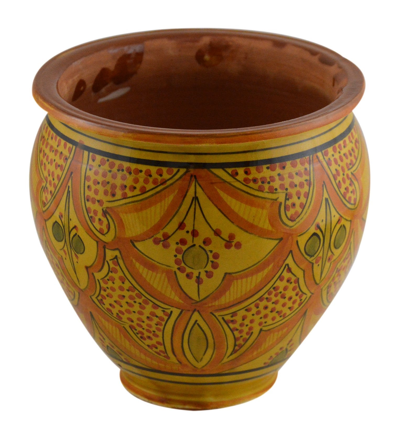 Treasures Of Morocco planter size comparison with hand showing 8-inch scale and plant suitability