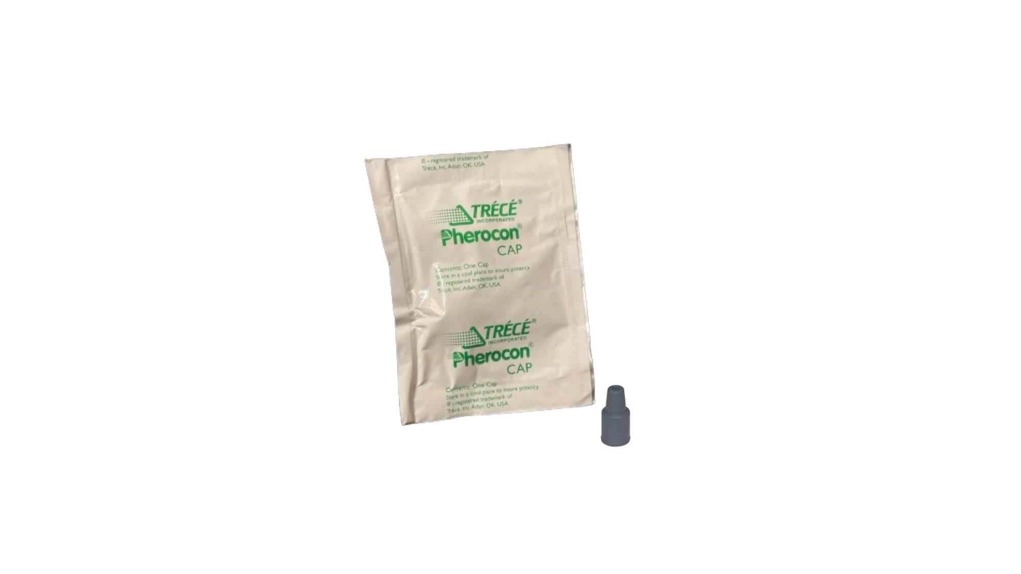 Trece pheromone lure close-up displaying label and long-lasting attraction benefit