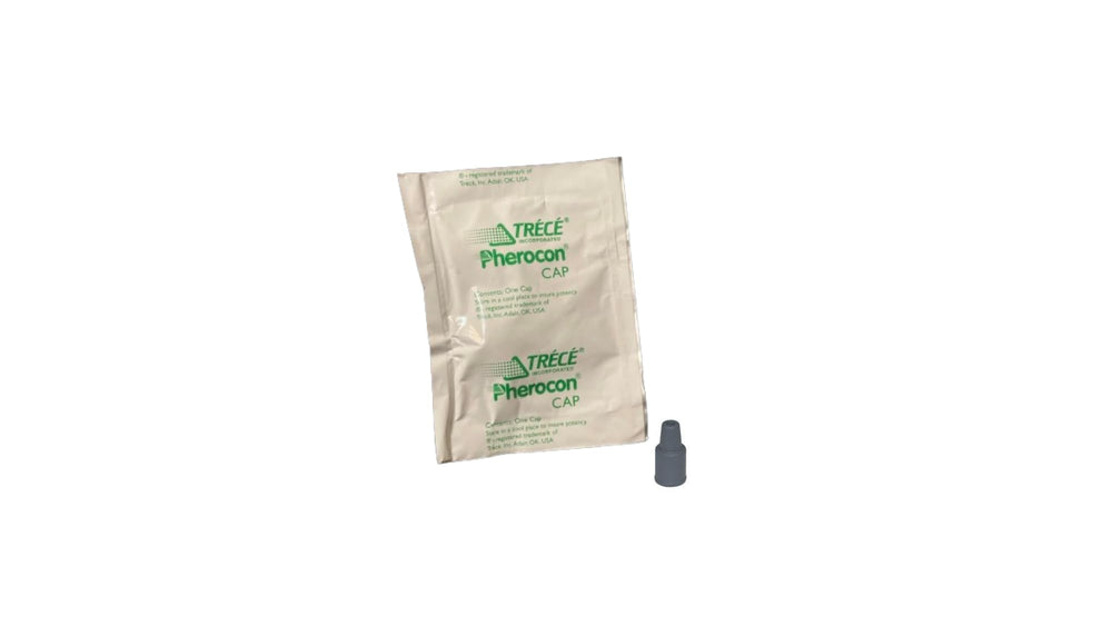 Trece pheromone lure close-up displaying label and long-lasting attraction benefit