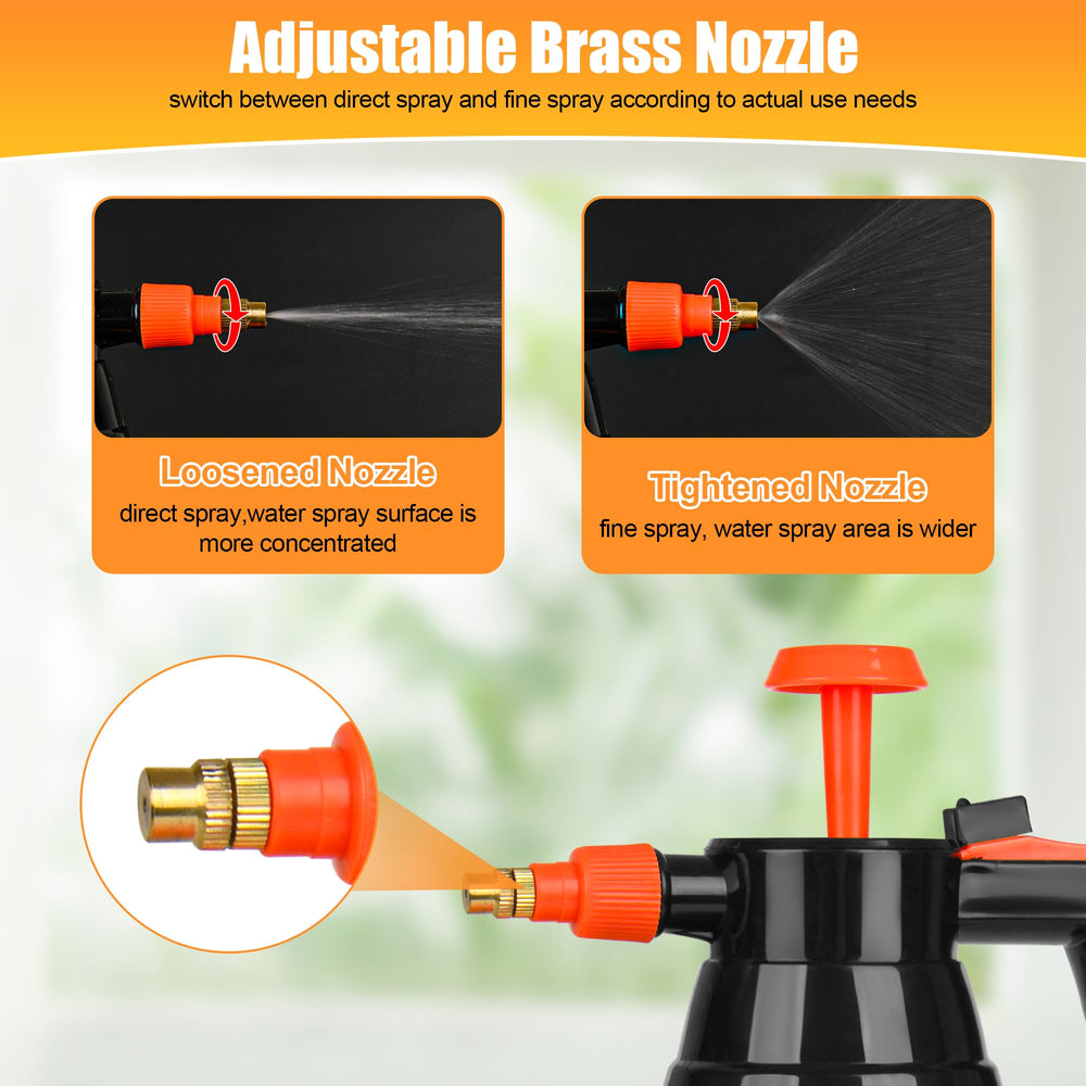 TREEHAC brass nozzle detail highlighting adjustable mist-to-stream spray durability