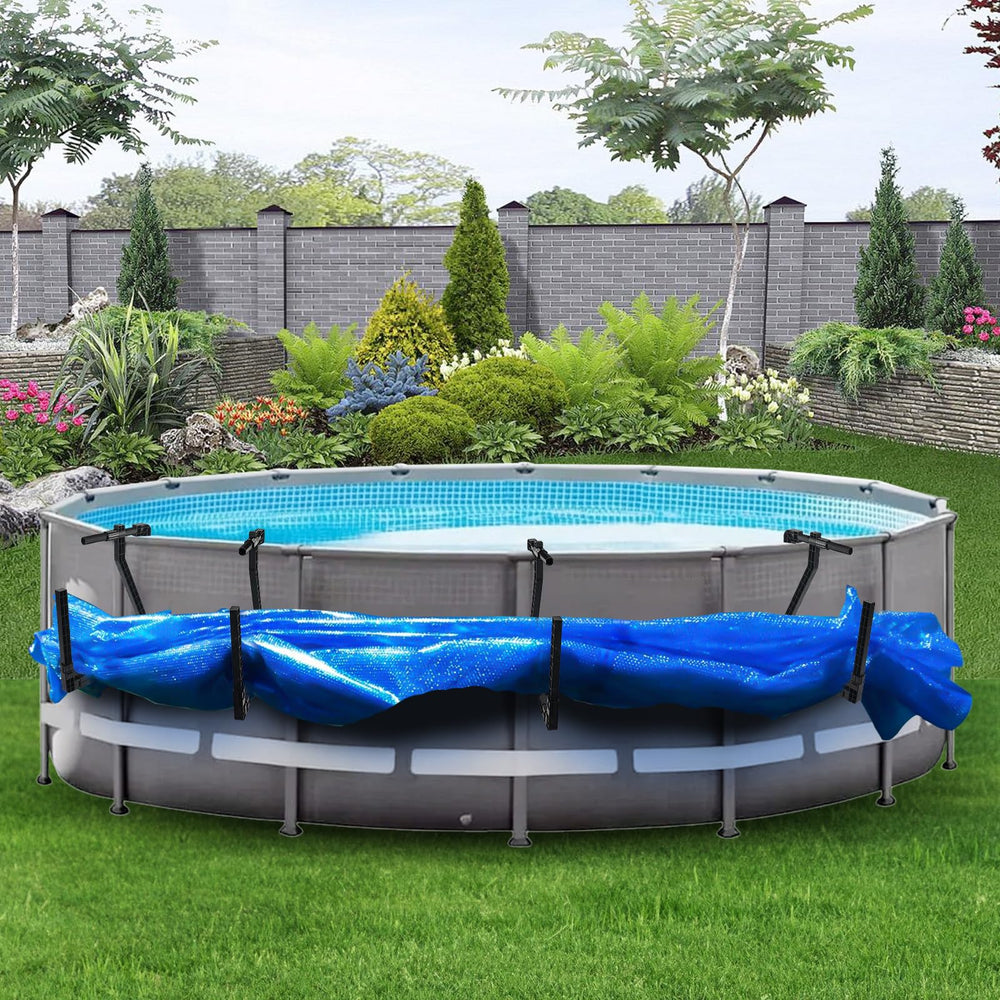 Treerit lifestyle poolside setup showing easier cover handling and organized edge