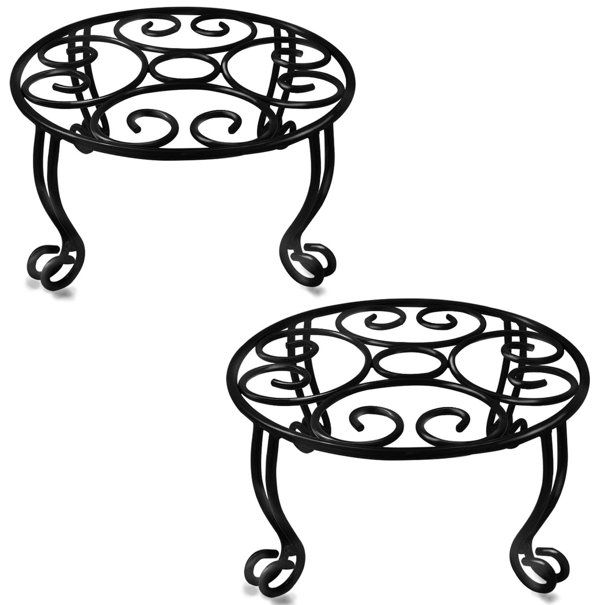 TREEZITEK front view of black plant stand shows sturdy support and modern look