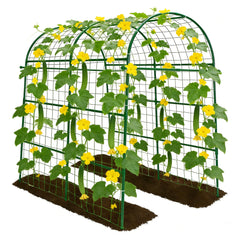 Trellume front view of arch trellis showing full structure and clearance benefit