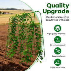 Trellume in raised bed with cucumbers demonstrating vertical space-saving support