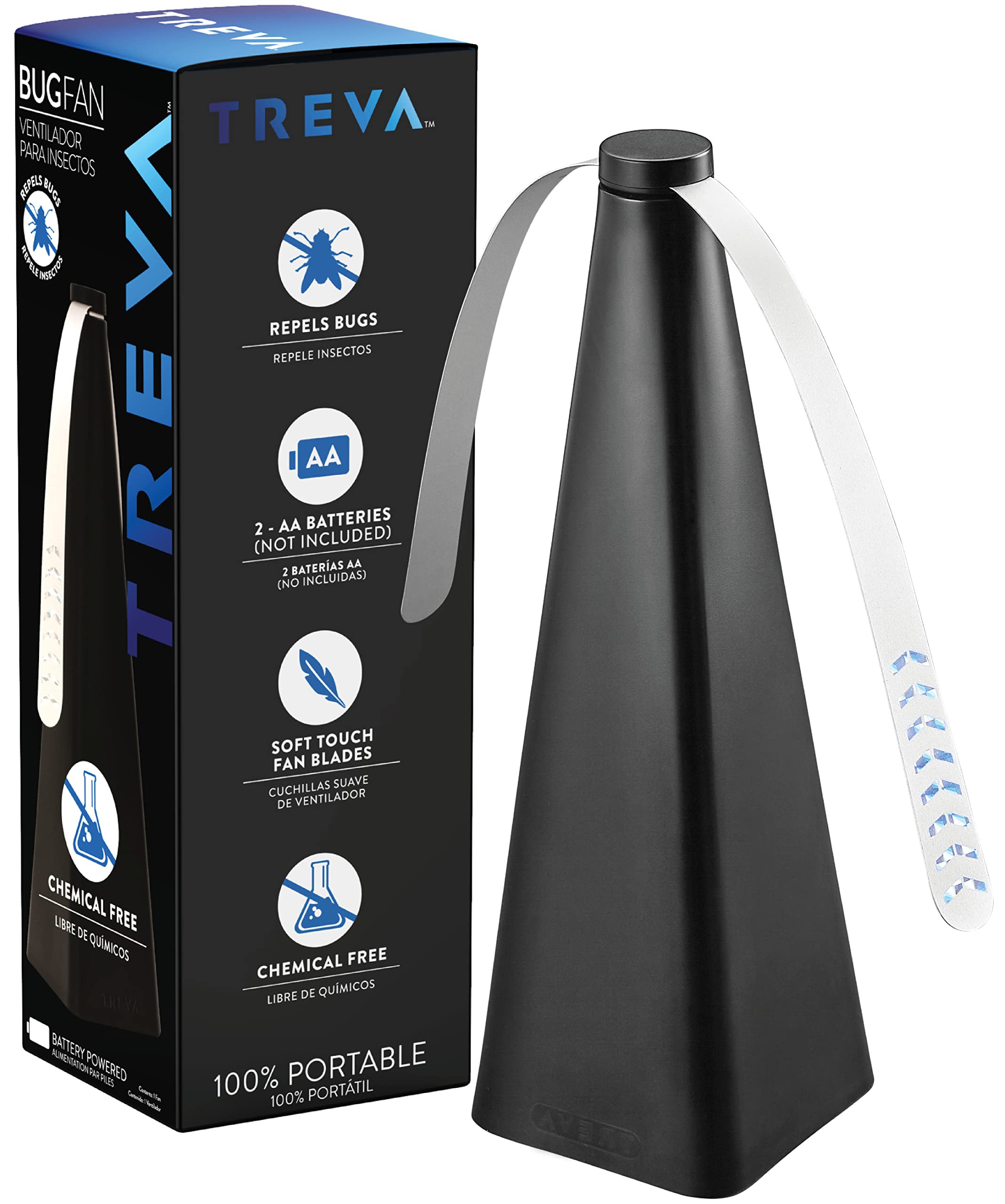 Treva holographic blade closeup showing reflective pattern that deters bugs