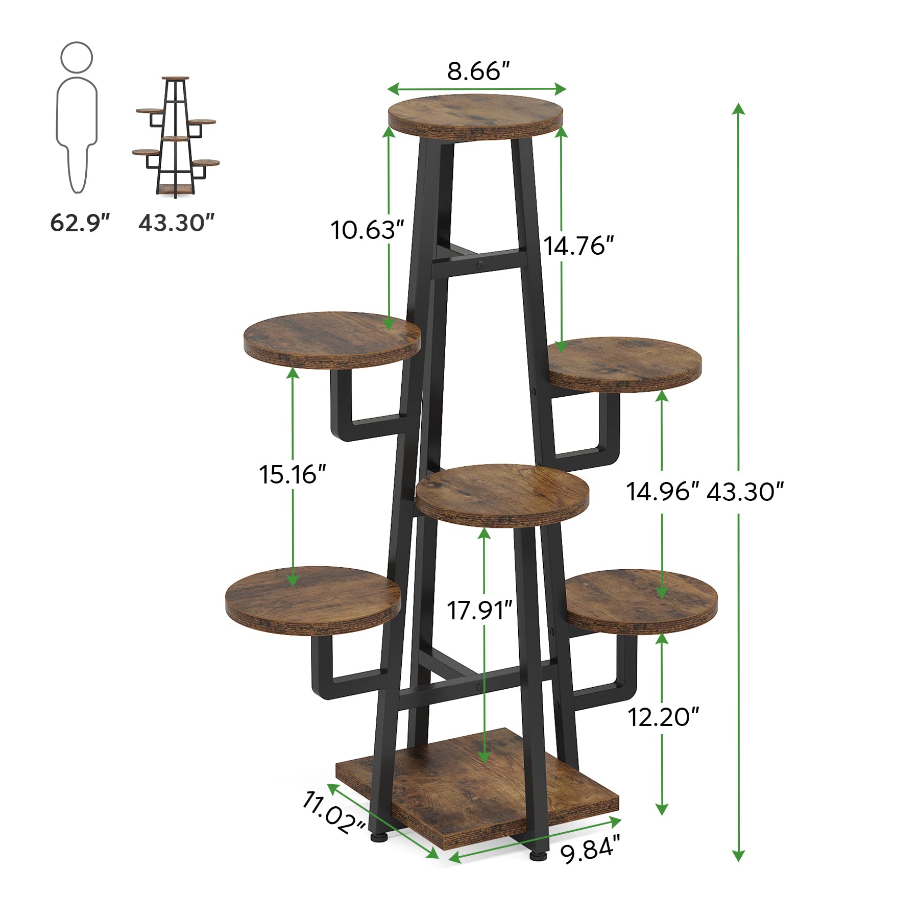 Tribesigns top tier plant close-up demonstrating tiered light access benefit