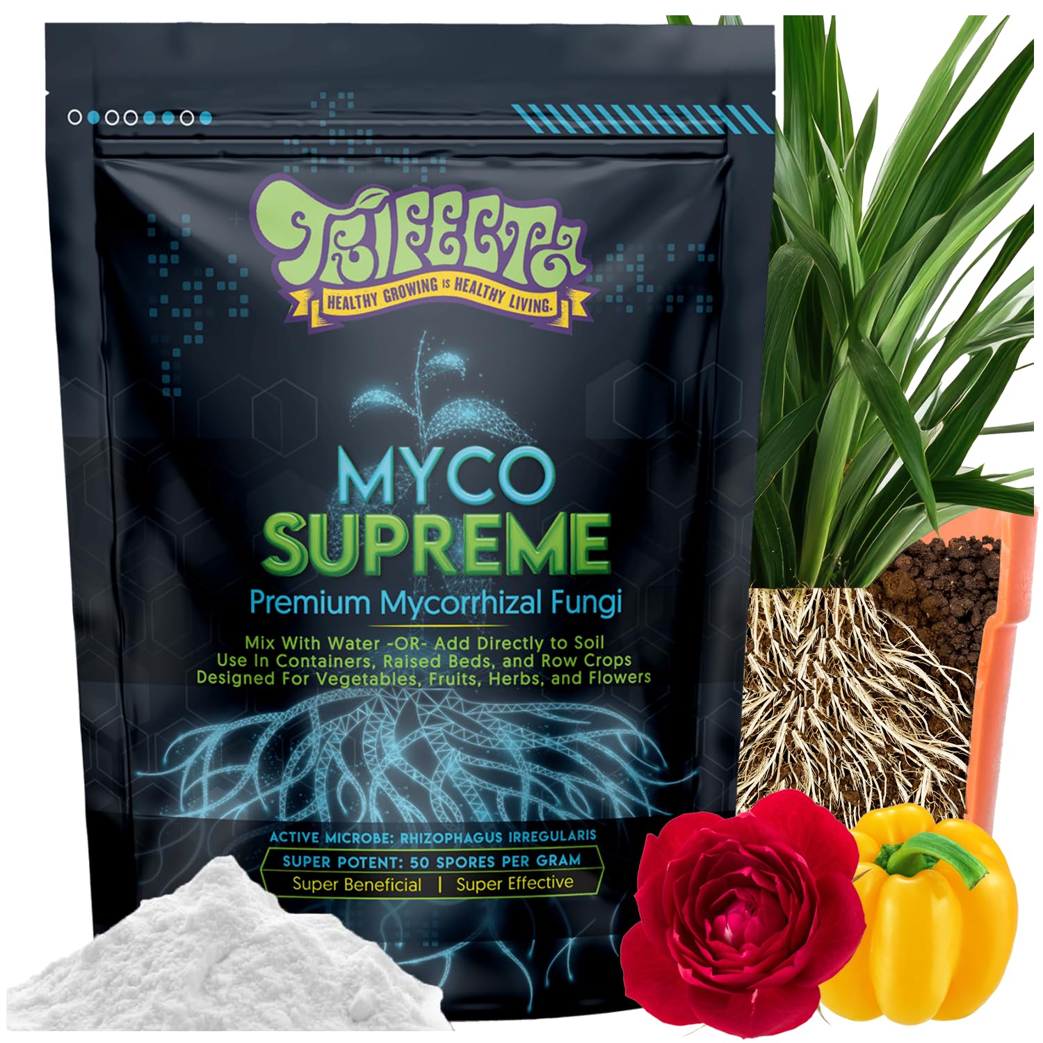 Trifecta Myco Supreme front label showing product and benefits