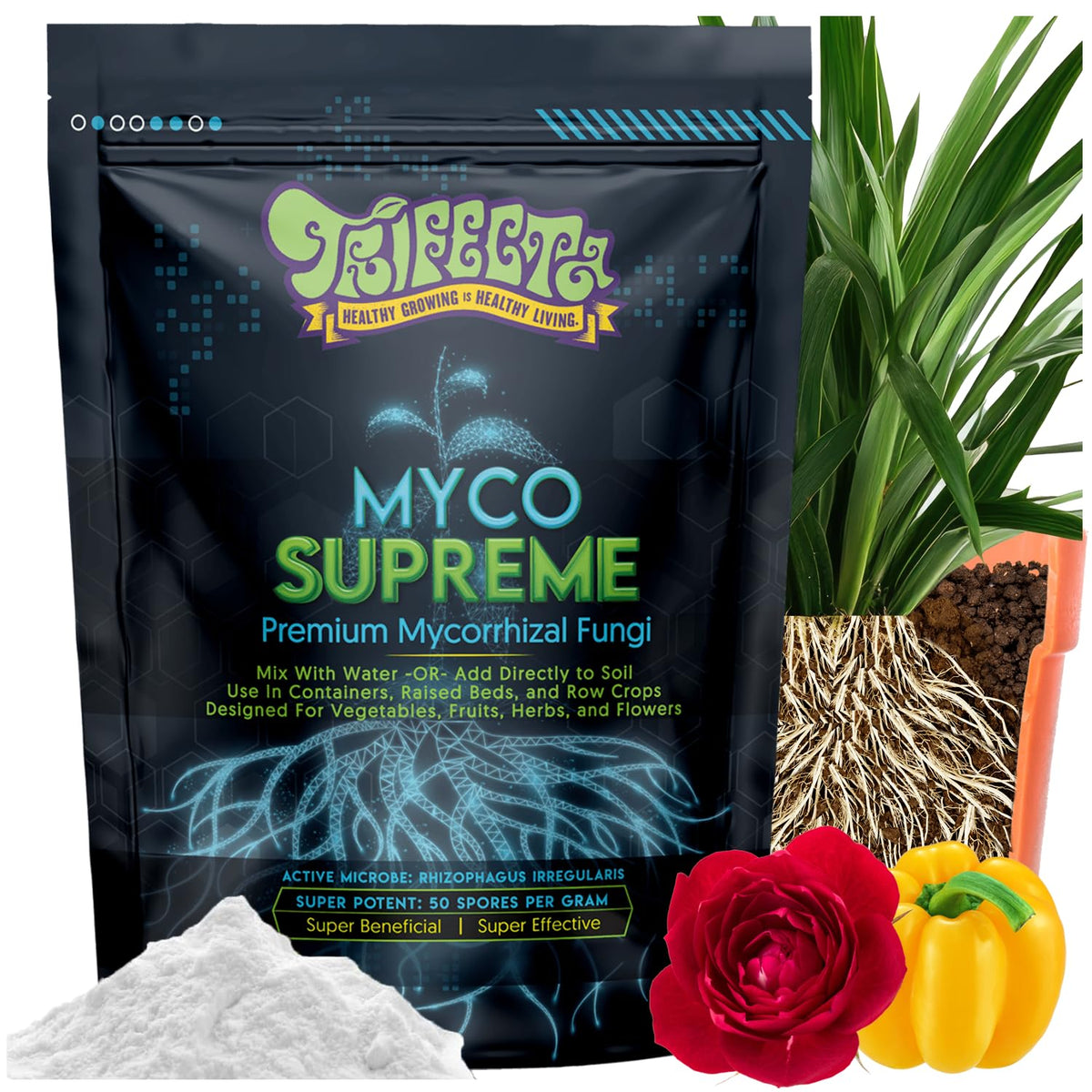 Trifecta Myco Supreme front label showing product and benefits