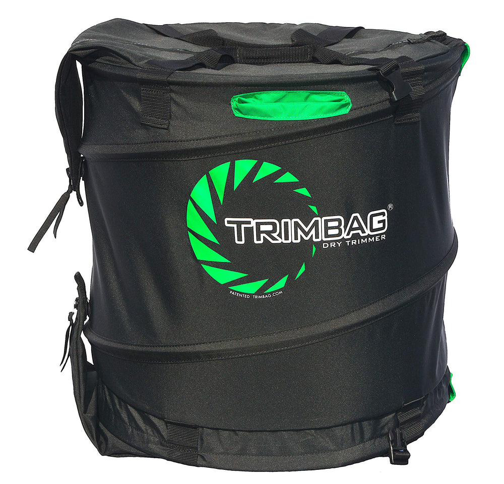 Trimbag front view collapsed in carrying case showing compact portability and easy transport