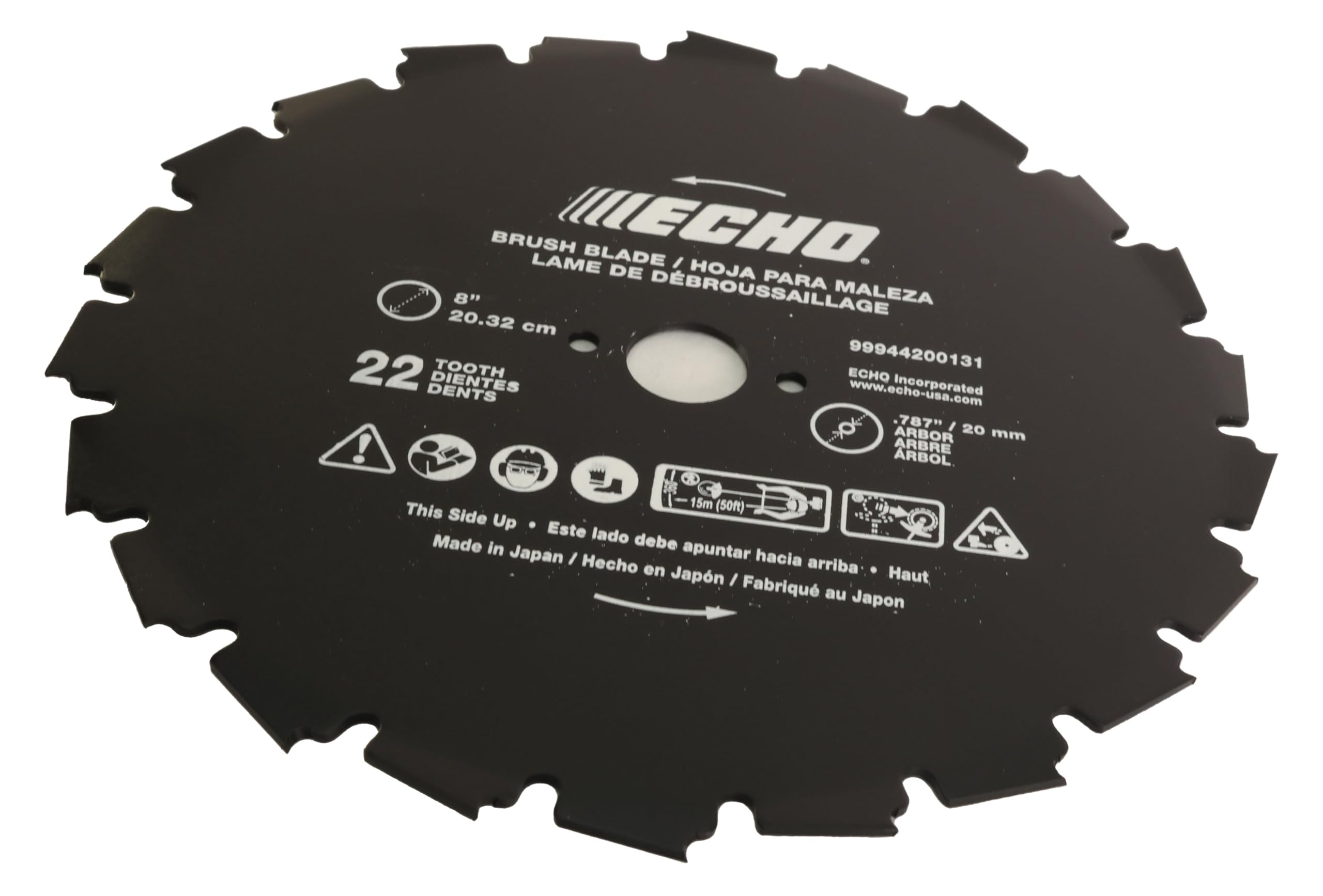 Trimmer Parts Echo blade mounted on trimmer demonstrating fit and ready-to-use