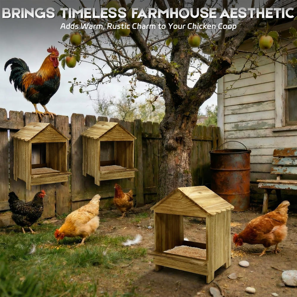 TRINFREE farmhouse setting with nest boxes adding rustic charm and function