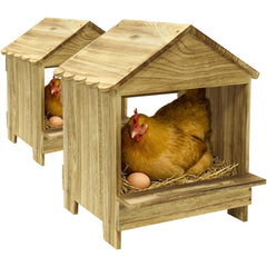 TRINFREE front view of two nesting boxes showing organized eggs and easy access