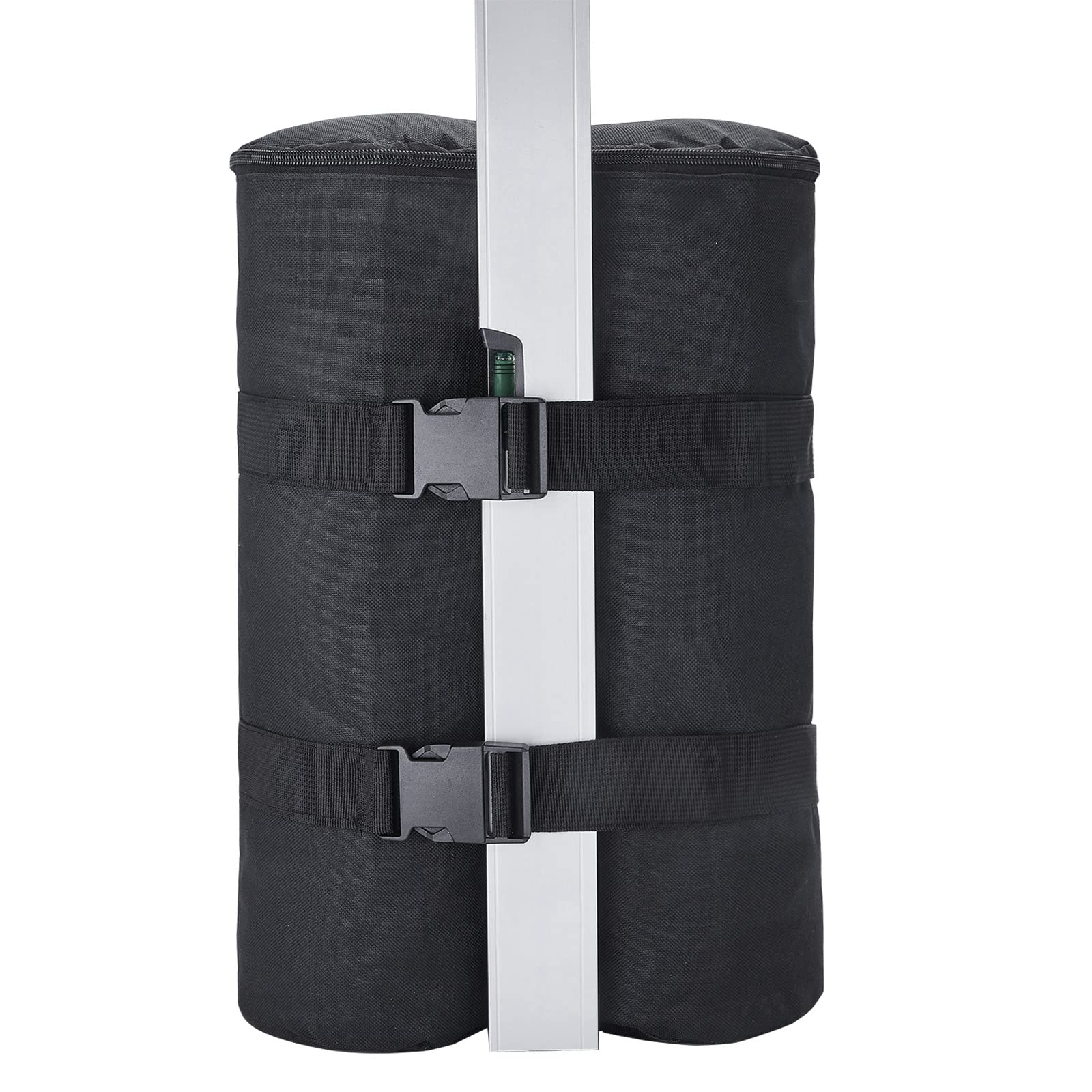TRINKA bag next to water bottle showing size and portability advantage