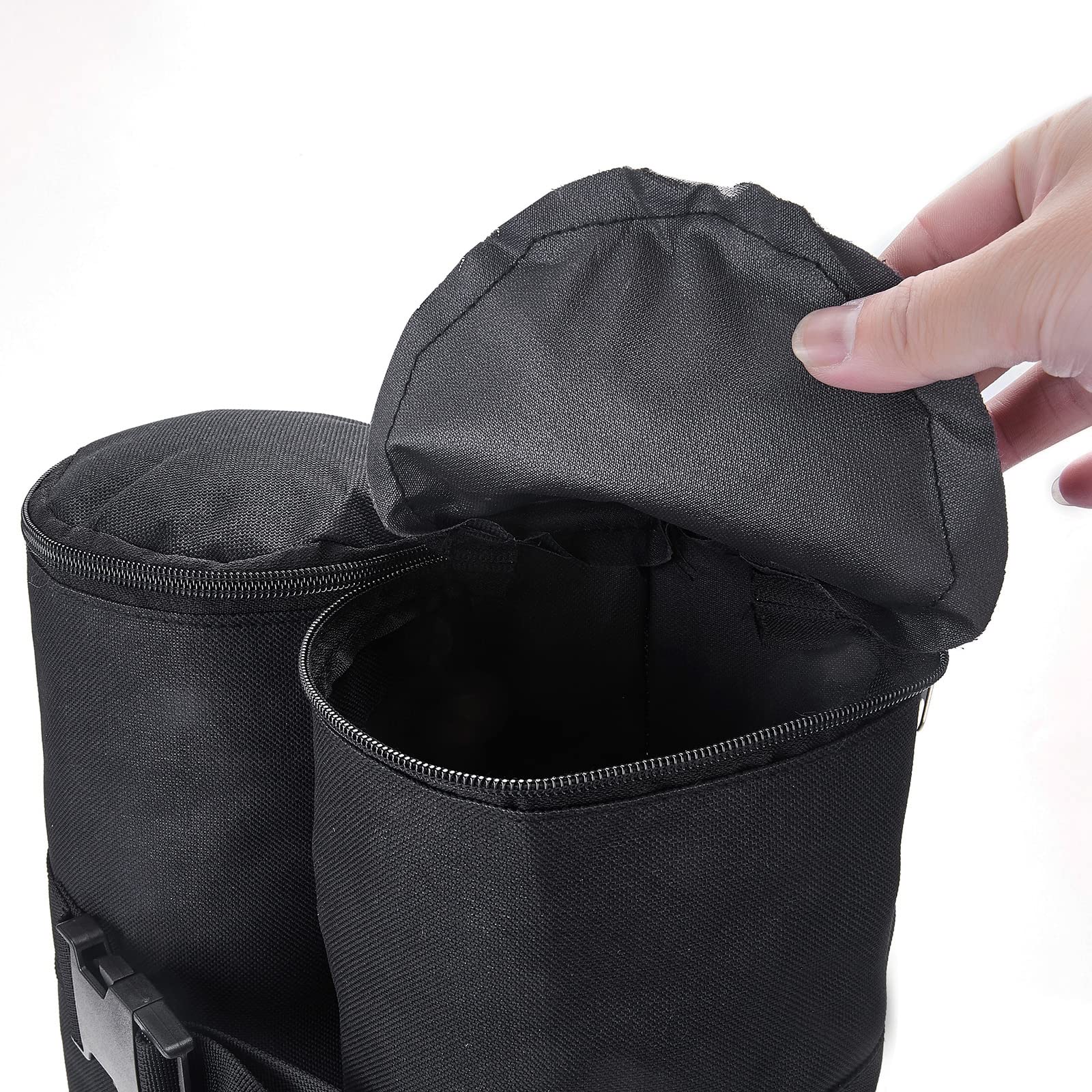 TRINKA open zippered top showing easy fill access for fast anchoring setup