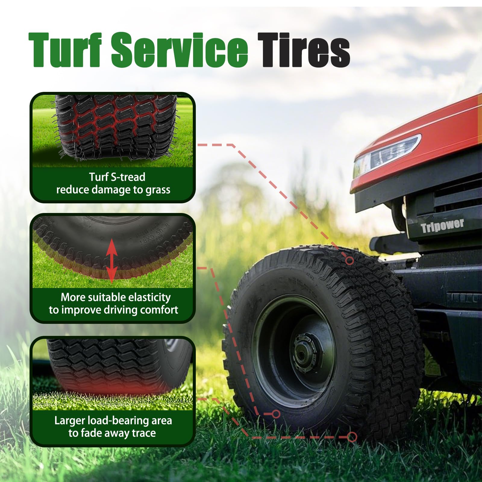 TRIPOWER tire mounted on a 6-inch rim demonstrating fit and secure seating