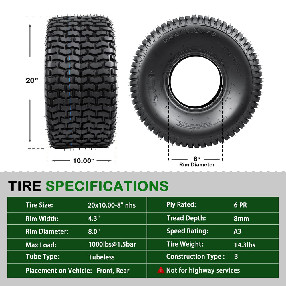 TRIPOWER close-up of tread pattern, designed for traction with minimal turf damage