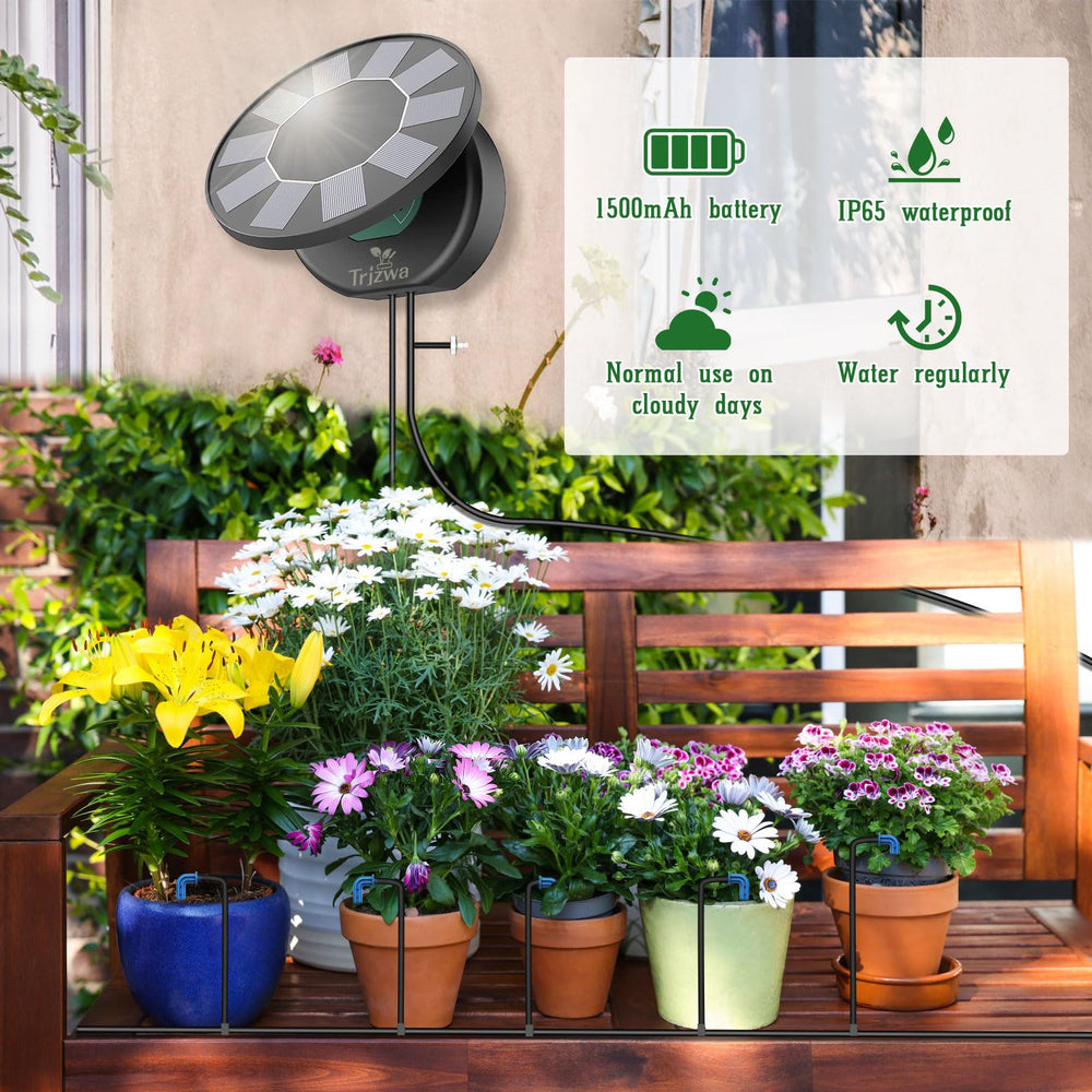 TRJZWA drippers and tubing detail delivering precise root-zone watering