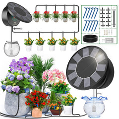 TRJZWA front view of assembled kit showing compact solar-driven irrigation