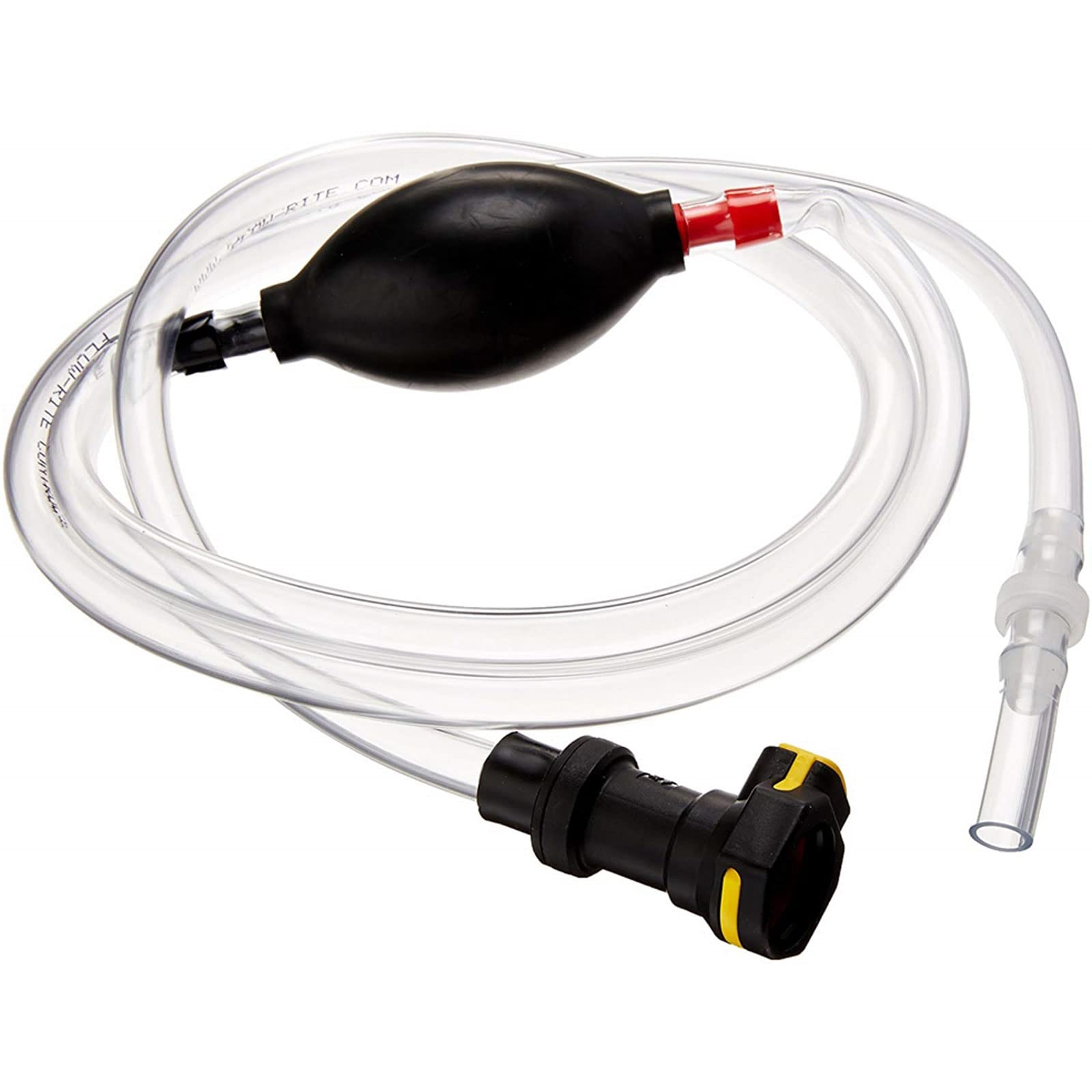 TROJAN Flow-Rite front packaging showing pump and hose, clear identification and compact storage benefit
