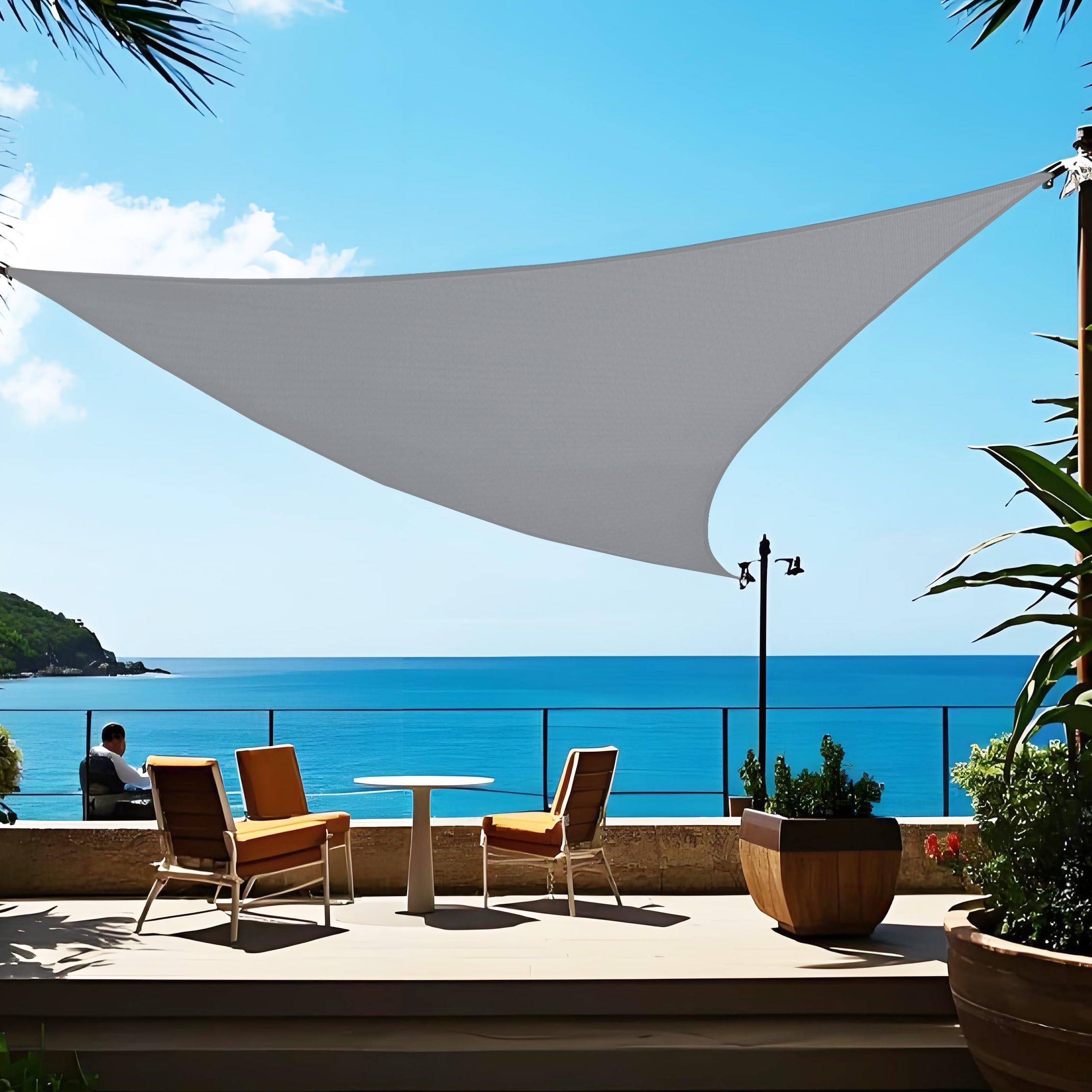 Tronssien rectangle shade sail front view showing full canopy and coverage benefit
