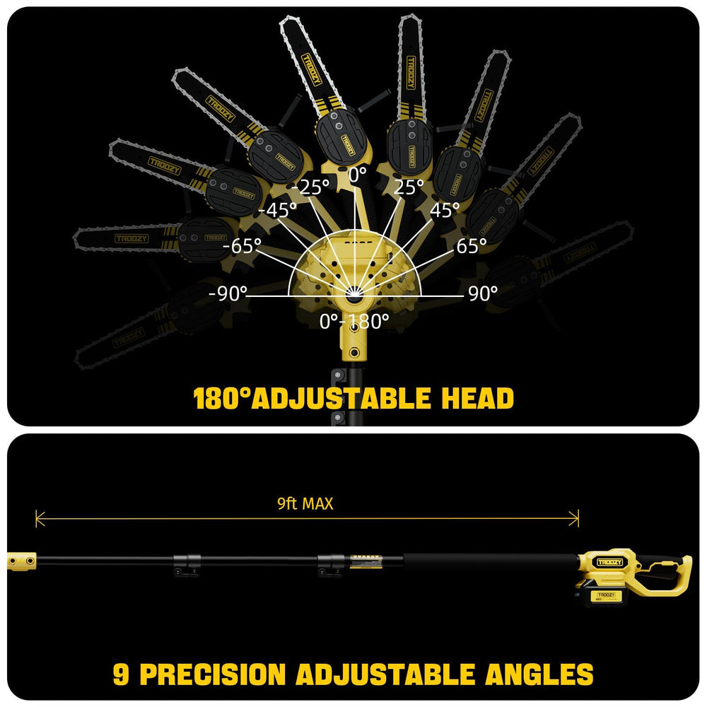 TROOZY swivel head detail enabling precise angled cuts