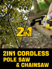 TROOZY extended to 9 feet demonstrating high-reach pruning benefit without a ladder