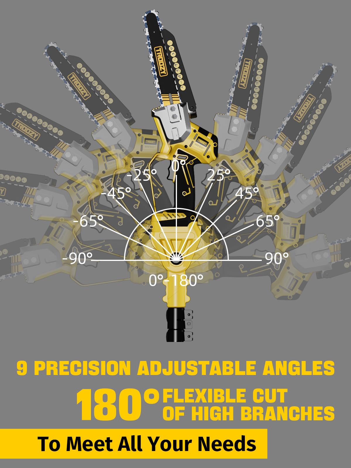 TROOZY textured grip and dual safety switches for secure operation benefit