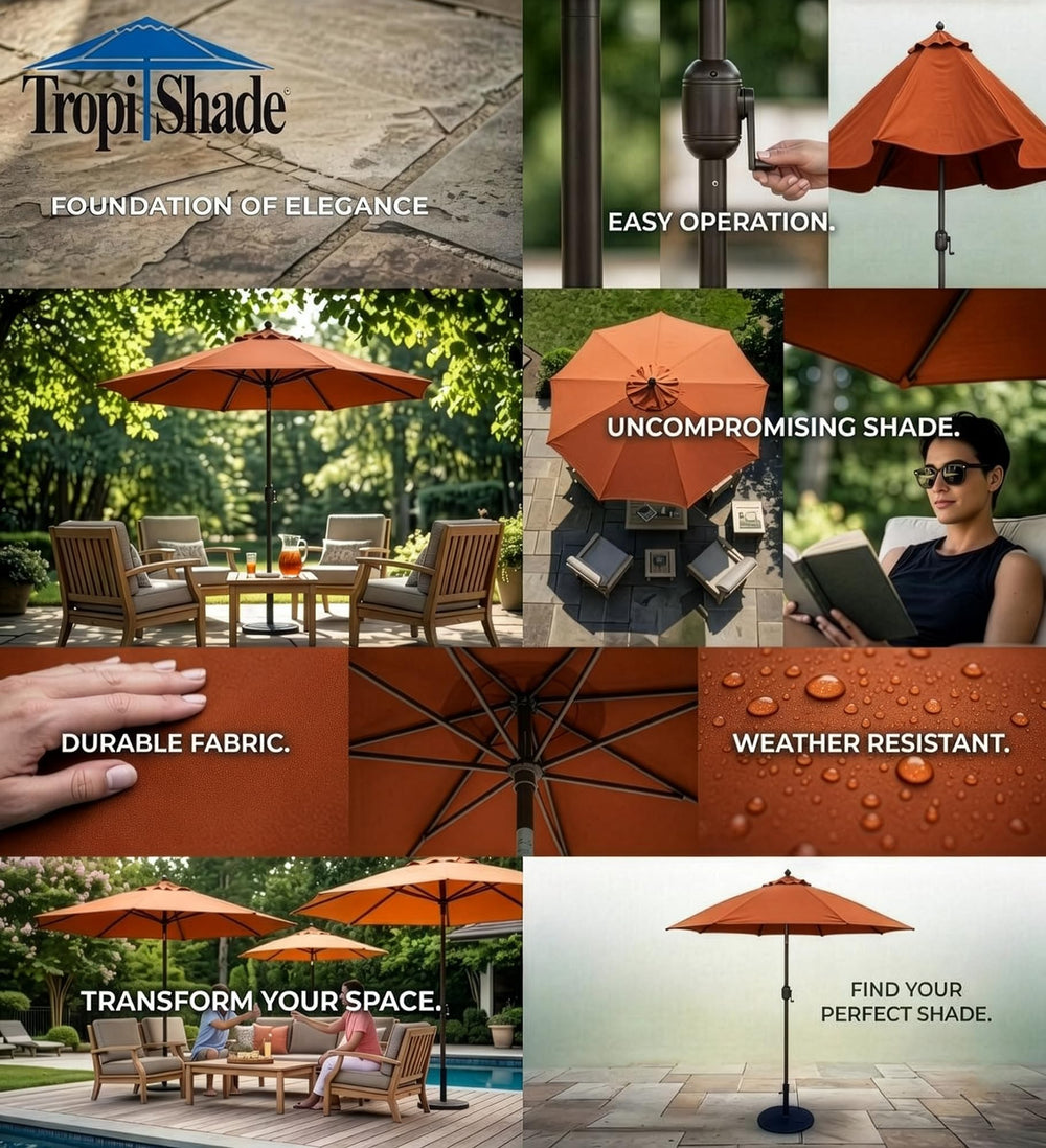 TropiShade canopy fabric texture highlighting colorfast polyester and UV resistance