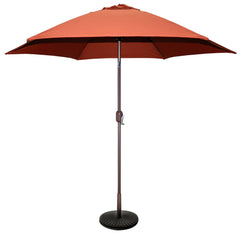 TropiShade front view of 9ft bronze umbrella showing full canopy and coverage benefits