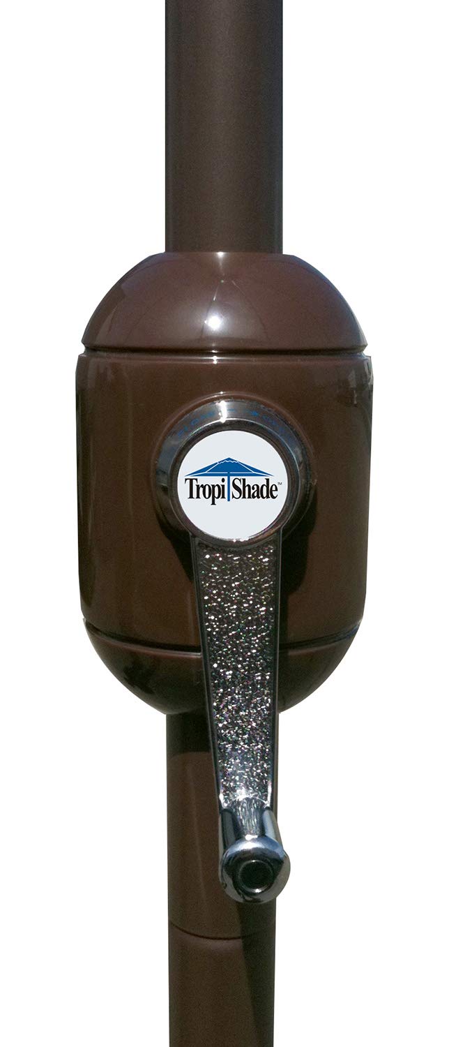 TropiShade pole beside measuring tape showing 1.375 inch diameter and size fit advantage
