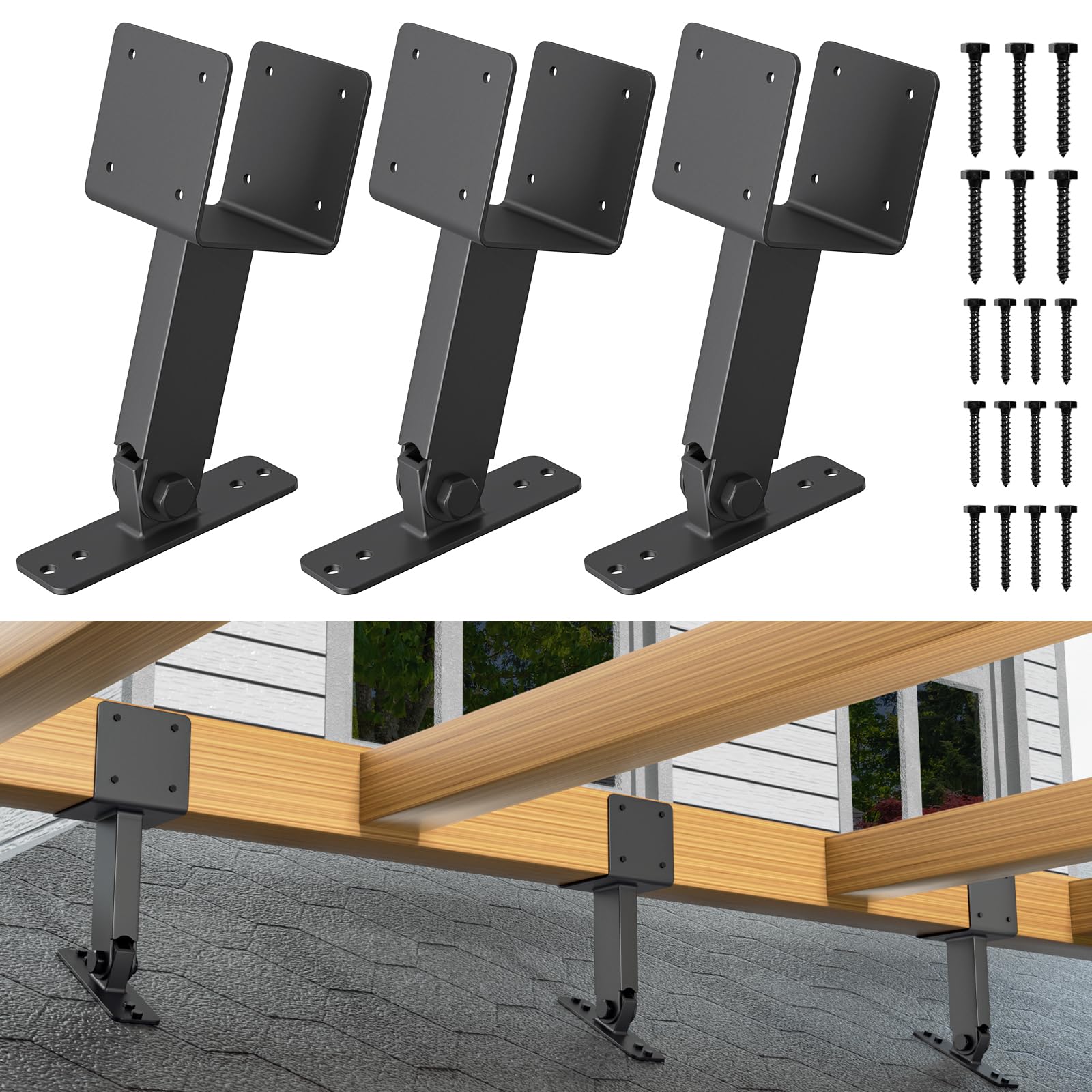 TROPTOLKY front view of three brackets showing kit completeness and durability