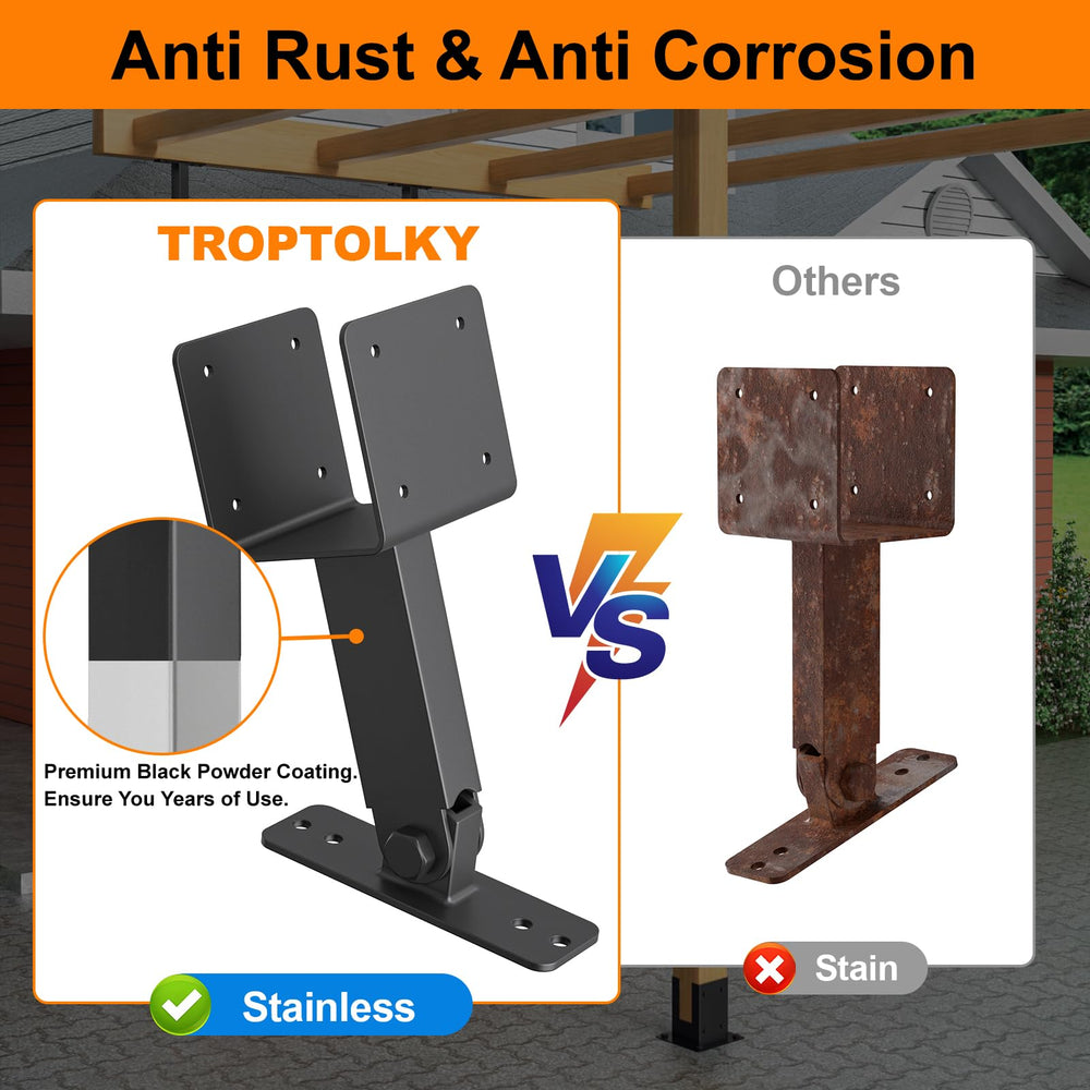 TROPTOLKY bracket mounted on a 4x4 post illustrating secure support