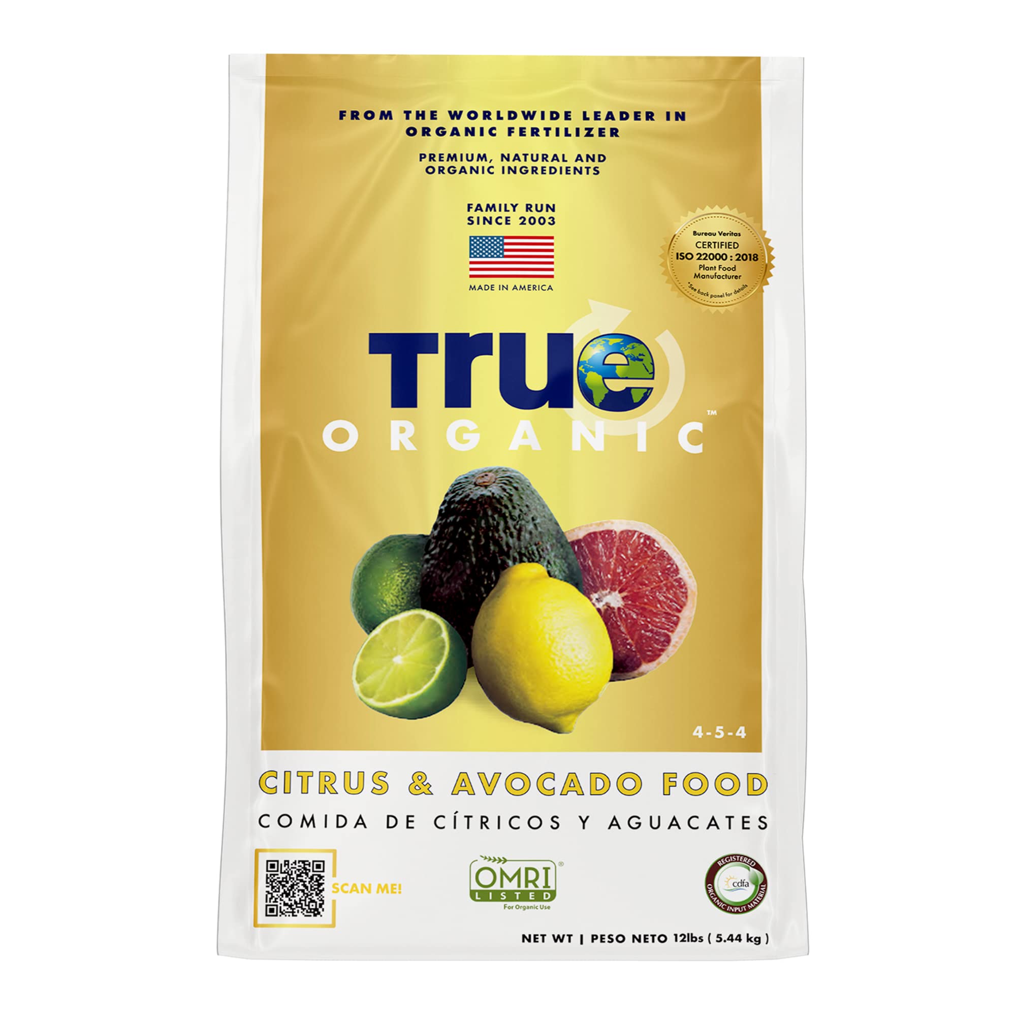 True Organic front packaging showing citrus and avocado benefits
