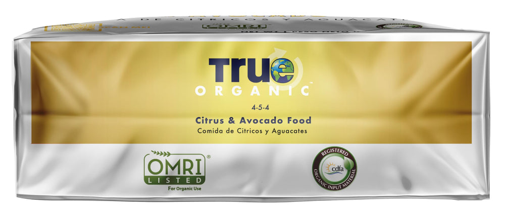 True Organic label detail showing organic ingredients and calcium